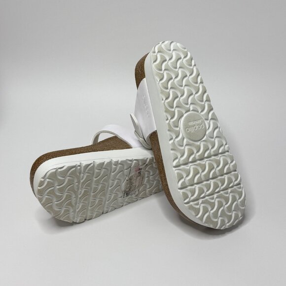 🤍 Birkenstock White Papillio Gizeh Platform Leather Slides Sandals | Size 6.5 - Picture 6 of 6